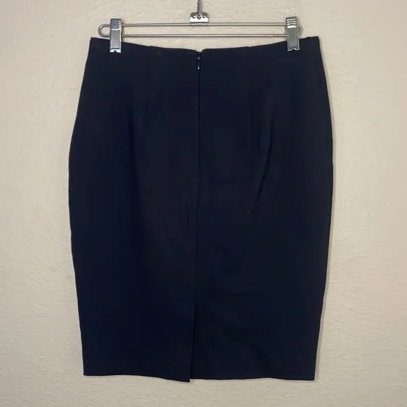 Ann Taylor Navy with Gold Floral Beaded Embellishment Straight Pencil Skirt 0P - Picture 2 of 8